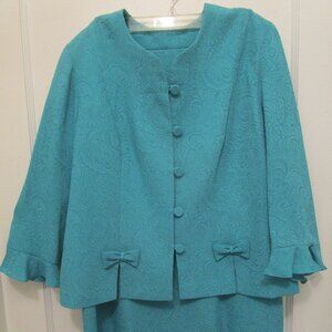 Two-piece skirt suit by Miss Dorby, size 14, Mint Green